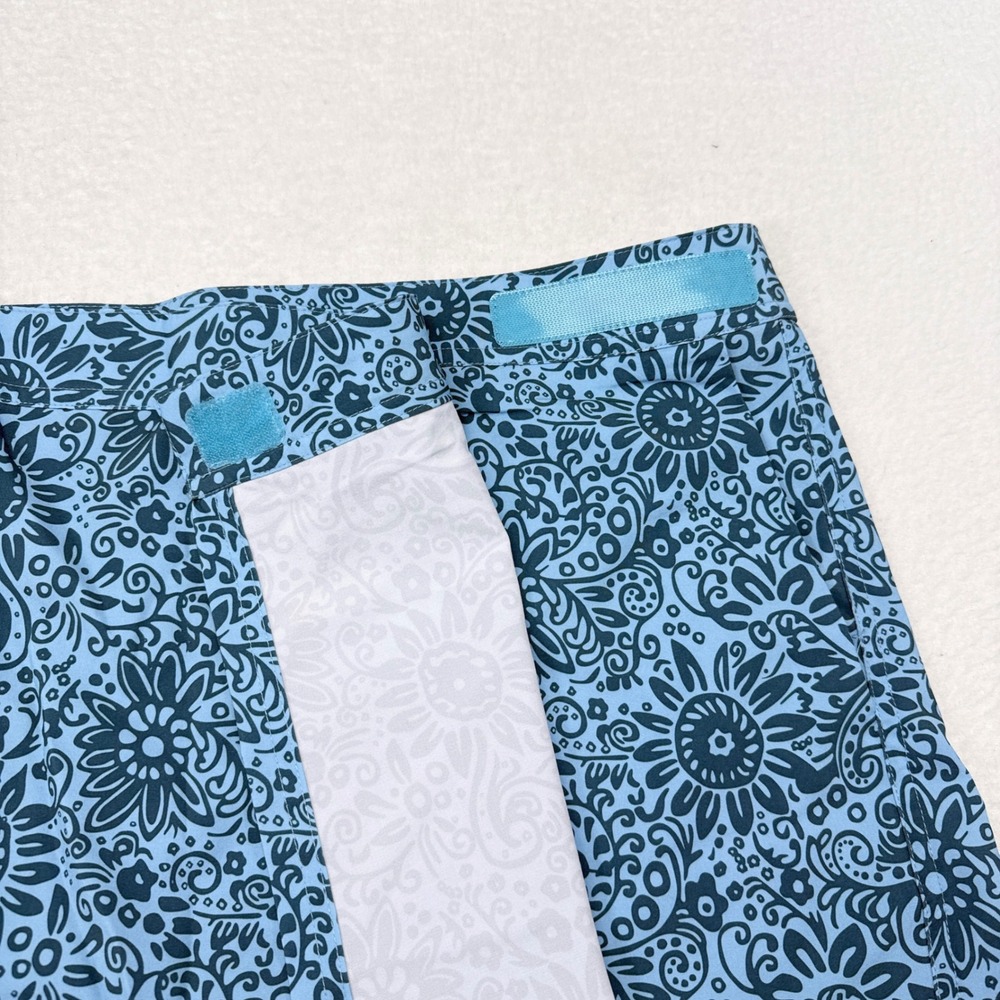 Ripskirt Skirt Size XL Length 1 Blue Floral Hawaiian Vacation Wrap Casual - Picture 4 of 8